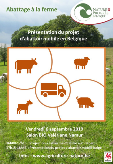 Présentation du projet d’abattoir mobile en Belgique – vendredi 6/09/2019 à Namur