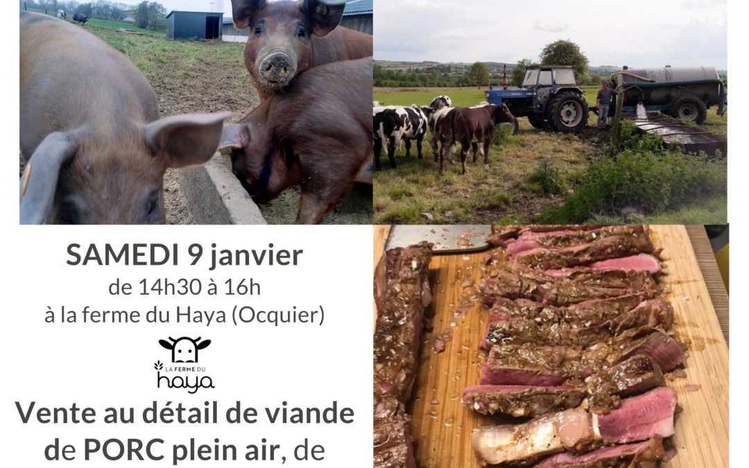 Vente de viande au détail ce samedi 9 janvier