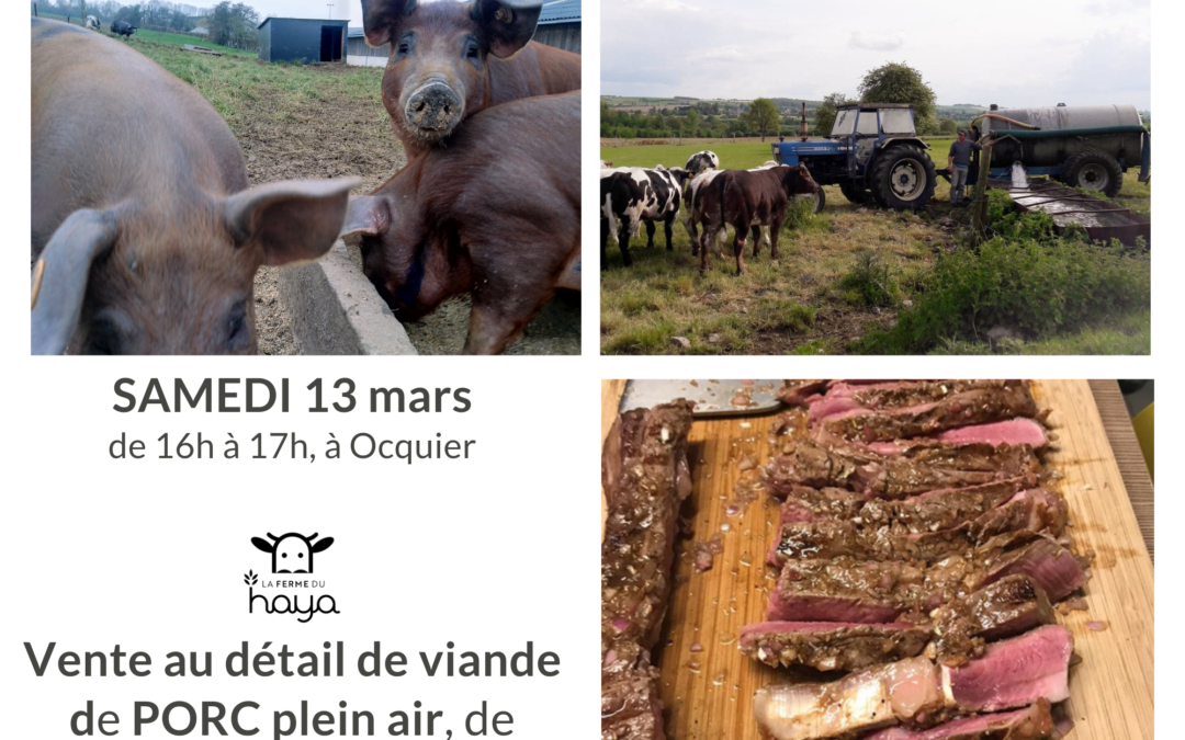 Vente de viande au détail ce samedi 13 mars – réservation en ligne possible dès le 8 mars