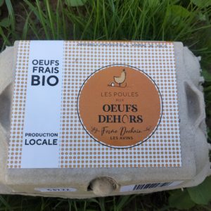 Boîte de 6 œufs frais bio